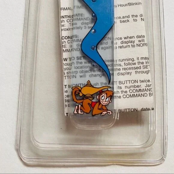 Vintage Disney Reto Aladdin Genie Jasmine Blue Digital Dead Stock Watch - Picture 4 of 9